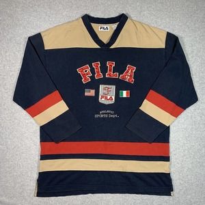 Vintage FILA Hockey Jersey Style Shirt Athletic￼Fitness Sports Men’s Size XXL